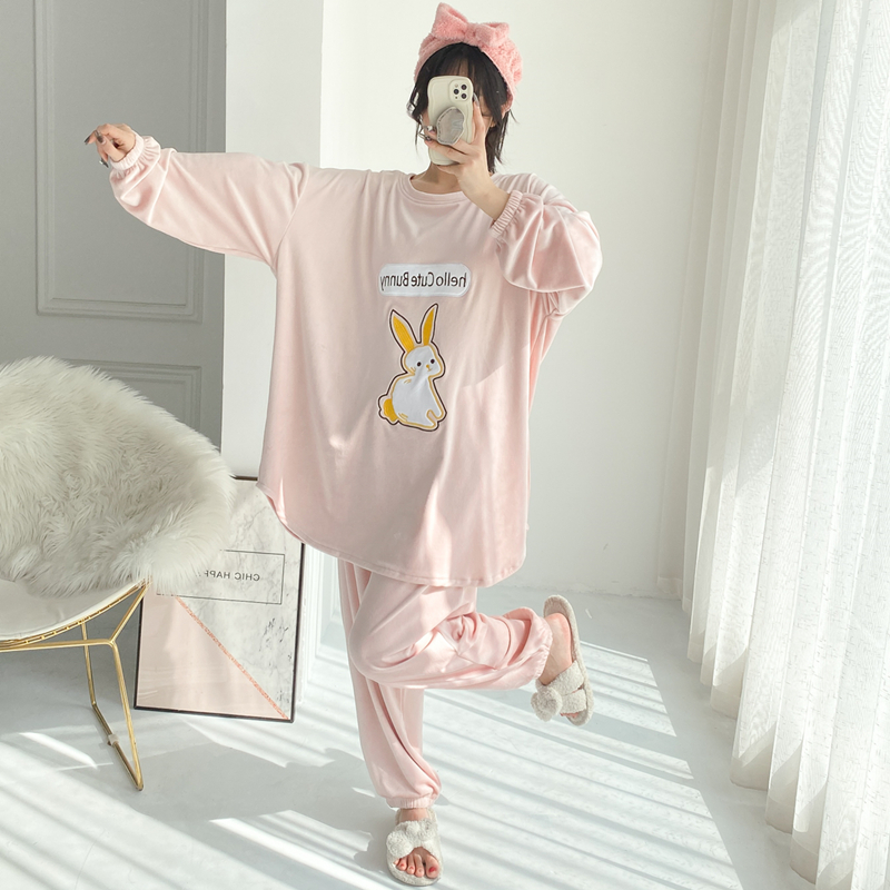 女海岛绒兔子睡衣家居服