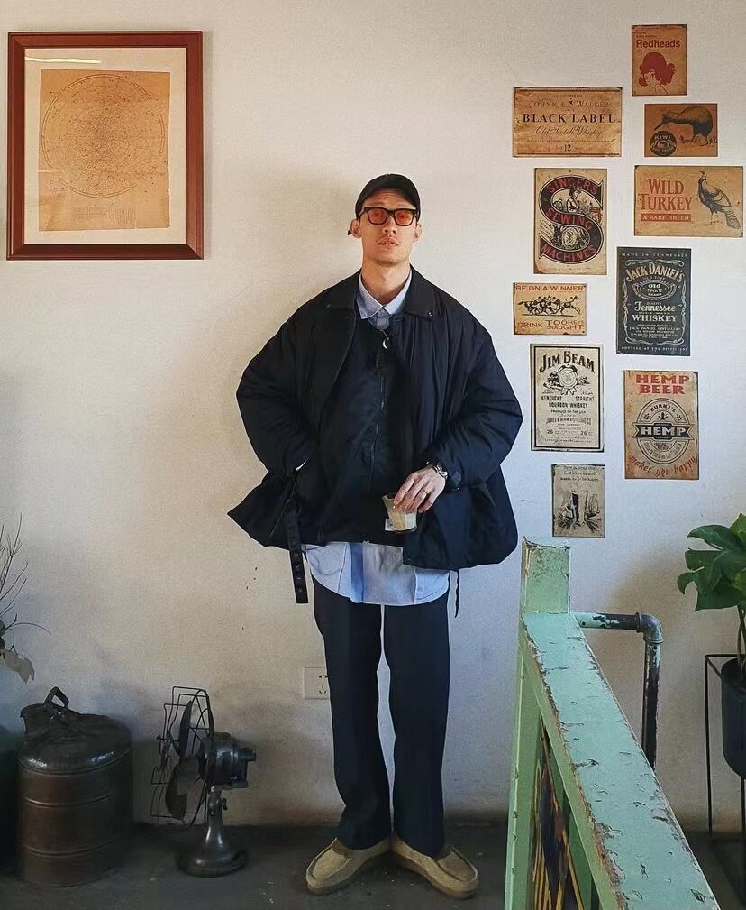 N.HOOLYWOOD 机能廓形宽松情侣休闲秋冬加厚保暖新雪丽棉服外套