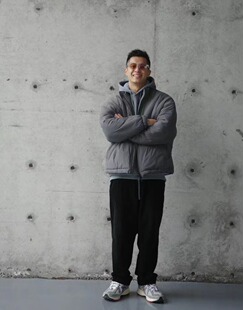 N.HOOLYWOOD 日系秋冬防风保暖纯色轻量化余文乐同款立领外套棉服