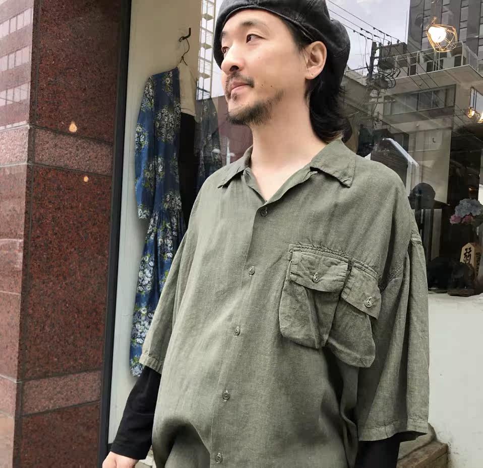 KAPITAL Diurnal tide Multiple pockets fold Washed pure cotton Versatile leisure time Short sleeved shirtin the Men's clothing, Shirt  category - from Buy2taobao.com to provide professional Taobao agent buy service