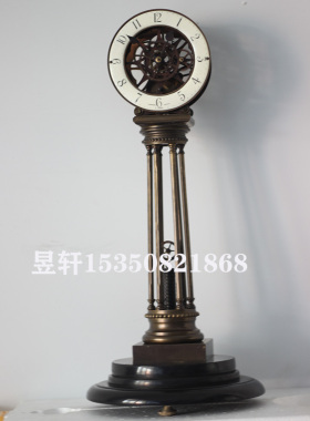 昱轩钟表 欧式纯铜座钟 机械拉簧座钟