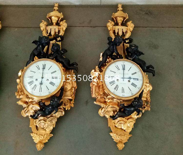 昱轩新品 纯铜机械 大号铸铜镀金天使挂钟  一台价格