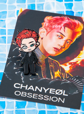 EXO周边朴灿烈卡通金属徽章同款生日女礼物饰品专辑立牌包包挂件