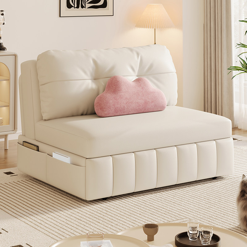 【特惠】猫抓皮单人沙发床可储物1米宽可折叠两用小户型阳台书房