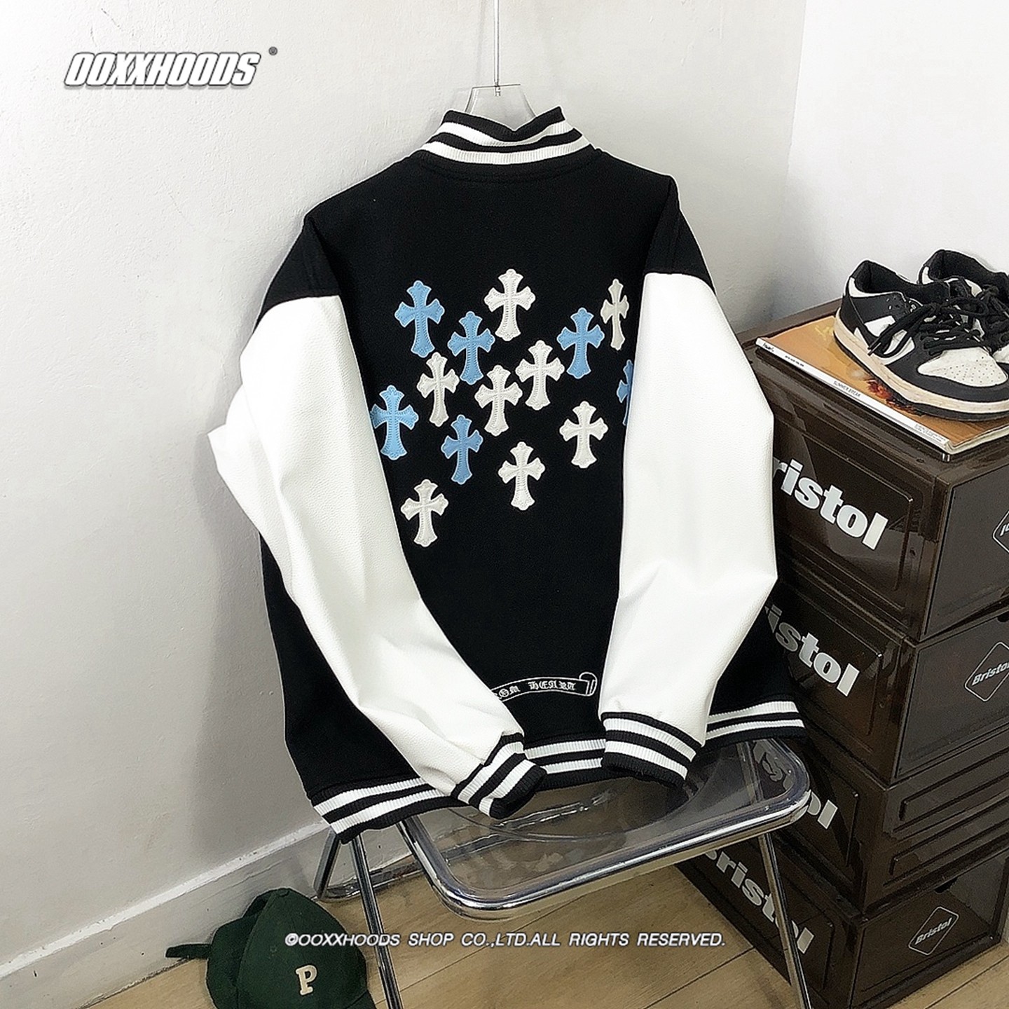 高品质好货刺绣十字架潮牌棒球服