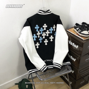 高品质好货刺绣十字架潮牌棒球服