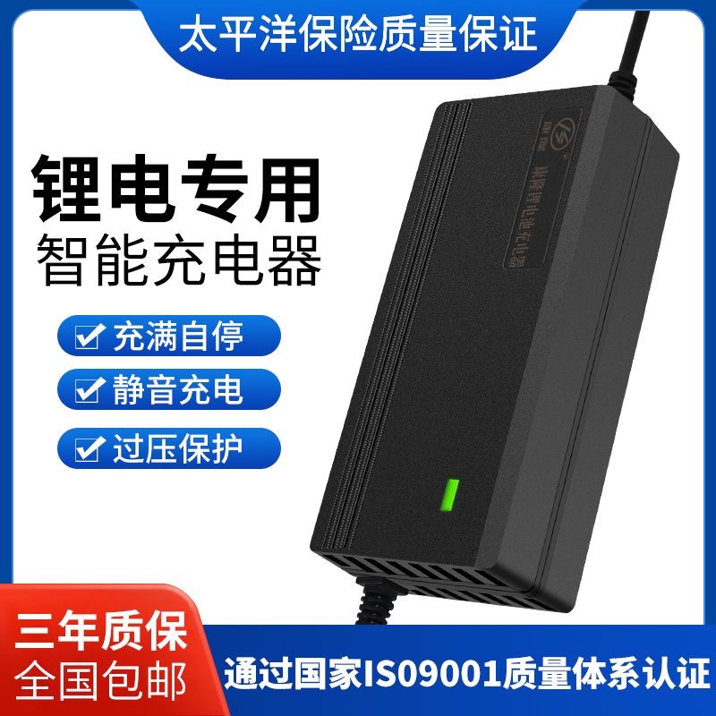 12伏充电器户外锂电池12.6V5A10A磷酸铁锂电池充电器12v电瓶充电