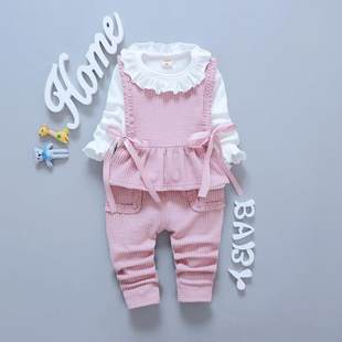 Autumn set girl's, children's cotton clothing, 0-1-2 years, long sleeve, 3-5-6-8 month, children's clothing