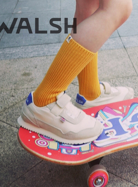 Norman Walsh2023新款儿童魔术贴男女复古运动鞋ins低帮休闲童鞋