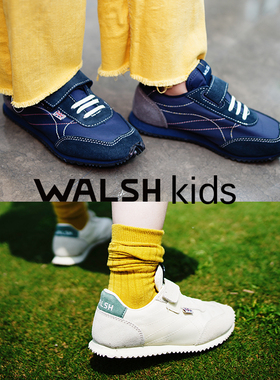 Norman Walsh2023新款儿童魔术贴男女复古运动鞋ins低帮休闲童鞋