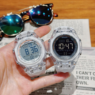 新款青少年初高中学生户外体育训练跑步计时手表防水夜光电子表男