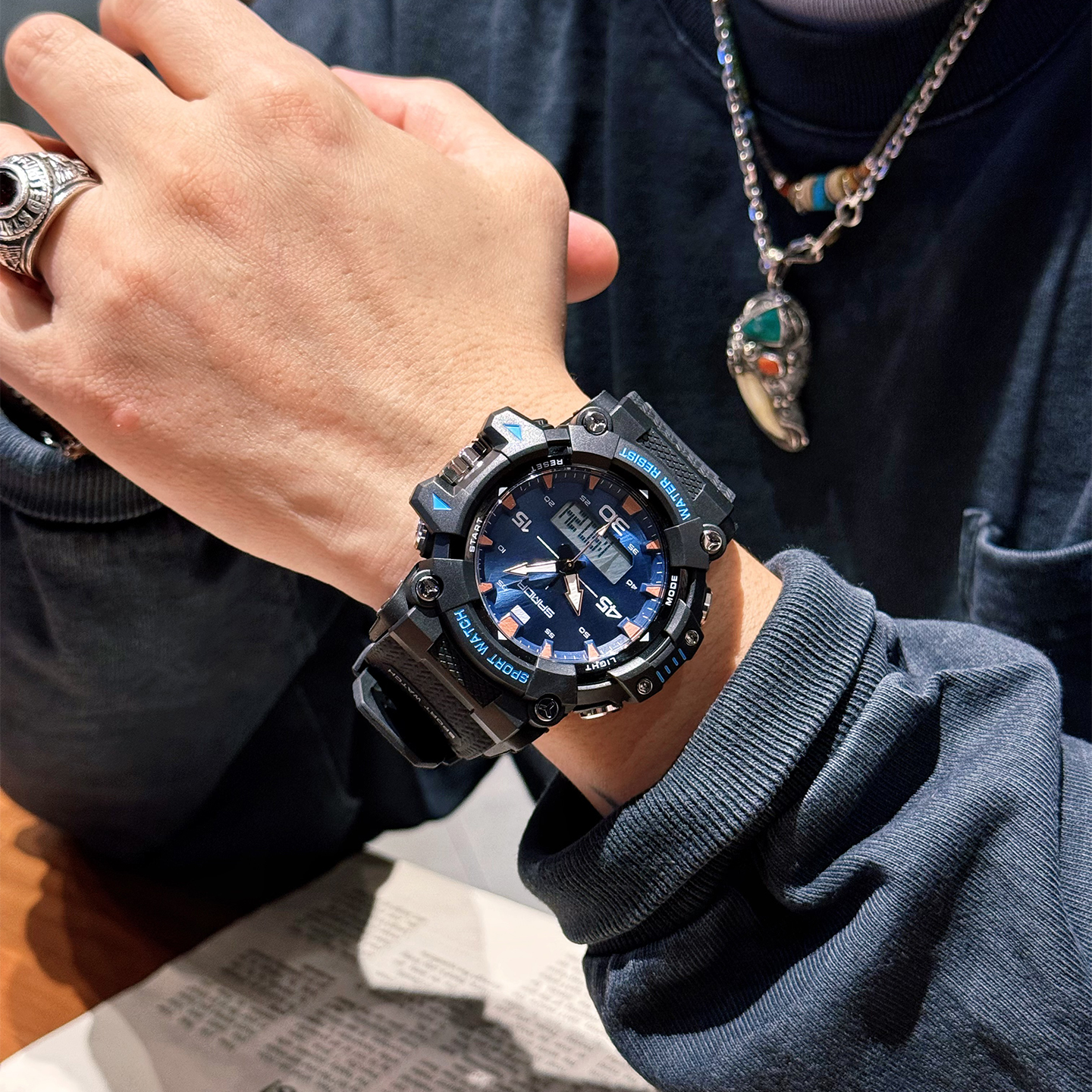 SANDA中学男生运动计时电子手表