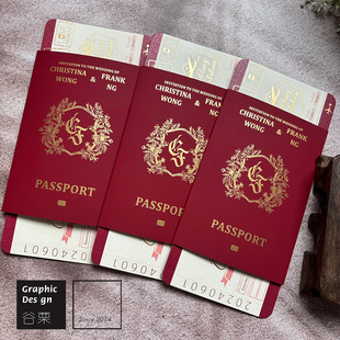 创意飞机火票护照婚礼喜帖结婚请帖结婚柬烫金订做设计印刷