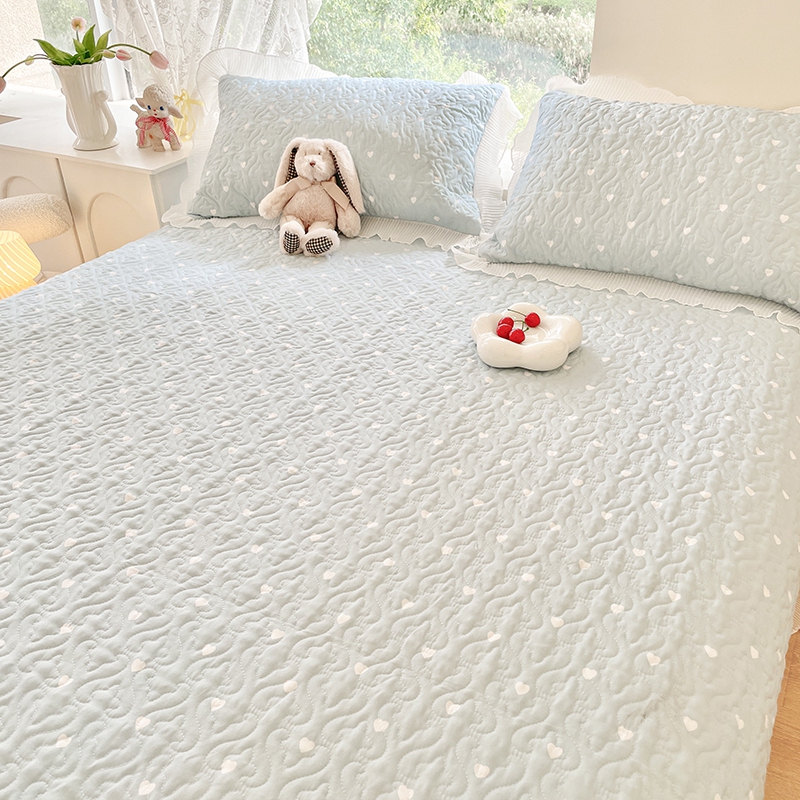 韩式公主风床盖三件套四季通用网红花边榻榻米床单单件铺床炕盖