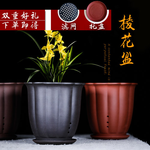 宜兴紫砂花盆花卉绿植手工阳台