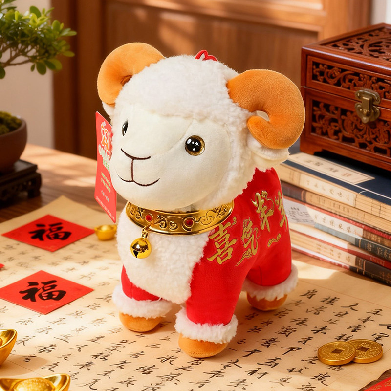 2027羊年吉祥物公仔玩偶生肖羊毛绒玩具幼儿园活动新年小礼品定制