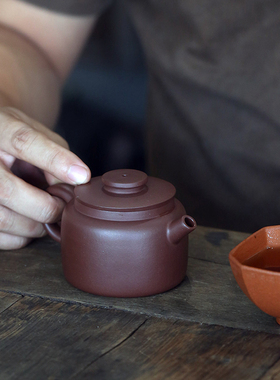 一水堂紫砂壶原矿手工老紫泥德钟160cc小品壶单壶生日礼物送长辈