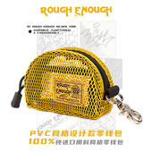 Rough Enough网格收纳包女生迷你零钱包卡包硬币钥匙收纳包小挂包