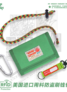 RGH 防盗刷RFID帆布折叠钱包男士零钱包学生户外多卡位卡包女银包