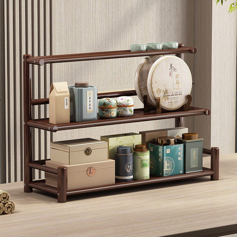 博古架桌面小型简约茶叶茶具展示收纳架子茶桌上摆件紫砂壶置物架