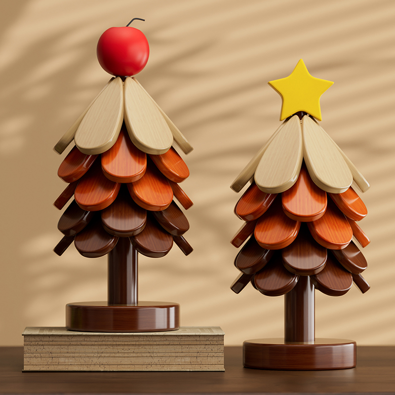 新款圣诞树餐垫隔热垫家用杯垫防烫锅碗垫创意一棵树餐桌实木摆件