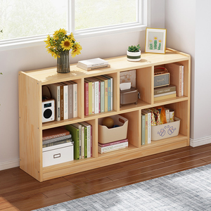 书架落地置物架一体靠墙客厅家用儿童玩具收纳柜多层简易实木书柜