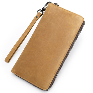 男士真皮钱包高级感头层牛皮男款手抓包多功能钱包长款钱夹手拿包