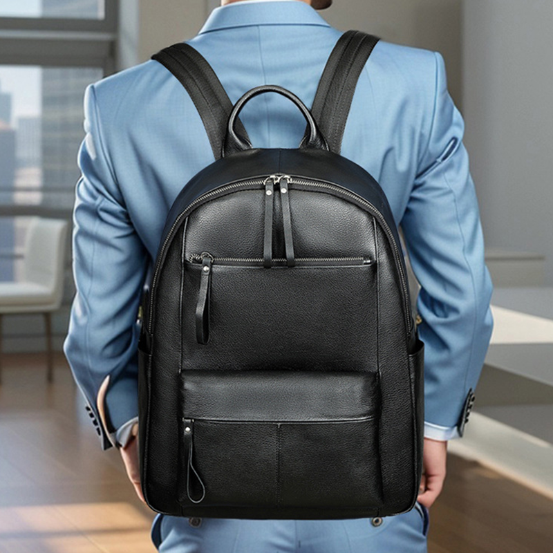 商务通勤休闲头层牛皮双肩包手工真皮背包旅行书包电脑背包男包包