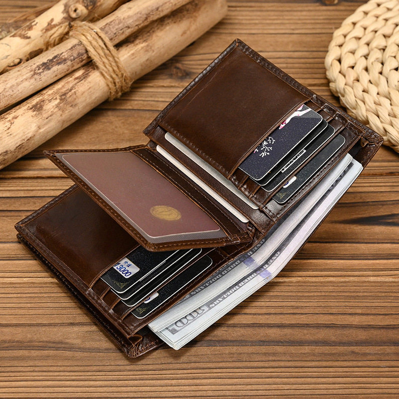 RFID三折真皮短钱包男女兼用RFID防盗刷头层牛油蜡皮皮多卡位钱夹,箱包皮具/热销女包/男包,钱包,淘宝优惠券,粉丝福利购,淘宝优惠卷