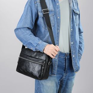 头层牛皮包男款斜挎包男士单肩包休闲真皮通勤包高级感男包手提包