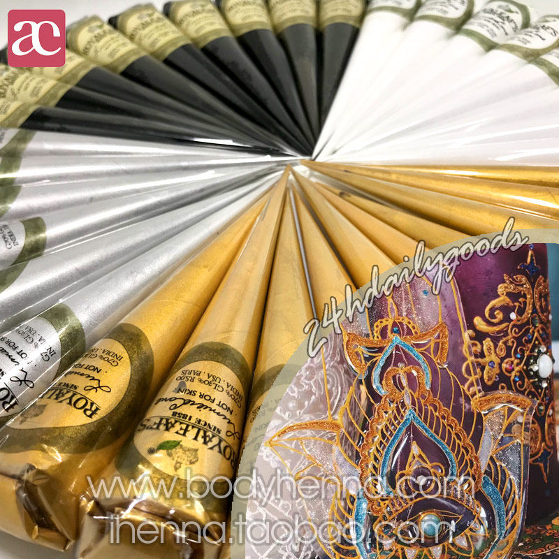 印度海娜纹身装饰膏金色银色闪膏金属色身体彩绘手机壳蜡烛通用