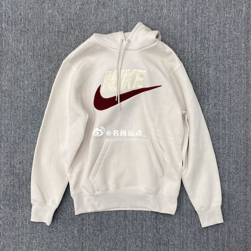 Nike春秋男款连帽大勾运动卫衣加绒保暖休闲打底套头衫FN3105-104