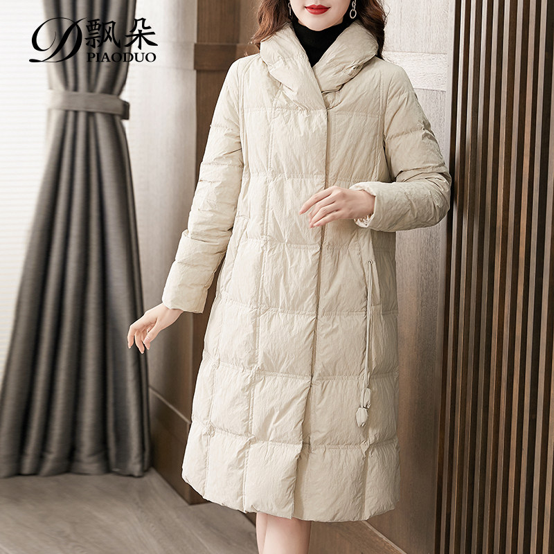 90白鹅绒羽绒服女中长款外套