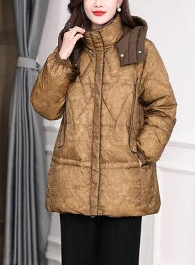 飘朵羽绒服女中长款2025季冬新款高端韩版时尚年轻妈妈白鹅绒外套