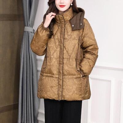 轻薄中长款鹅绒妈妈外套飘朵