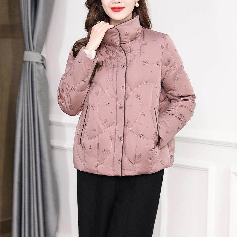 飘朵女士高端品牌鹅绒服短款2025冬季新款加厚保暖气质羽绒服外套