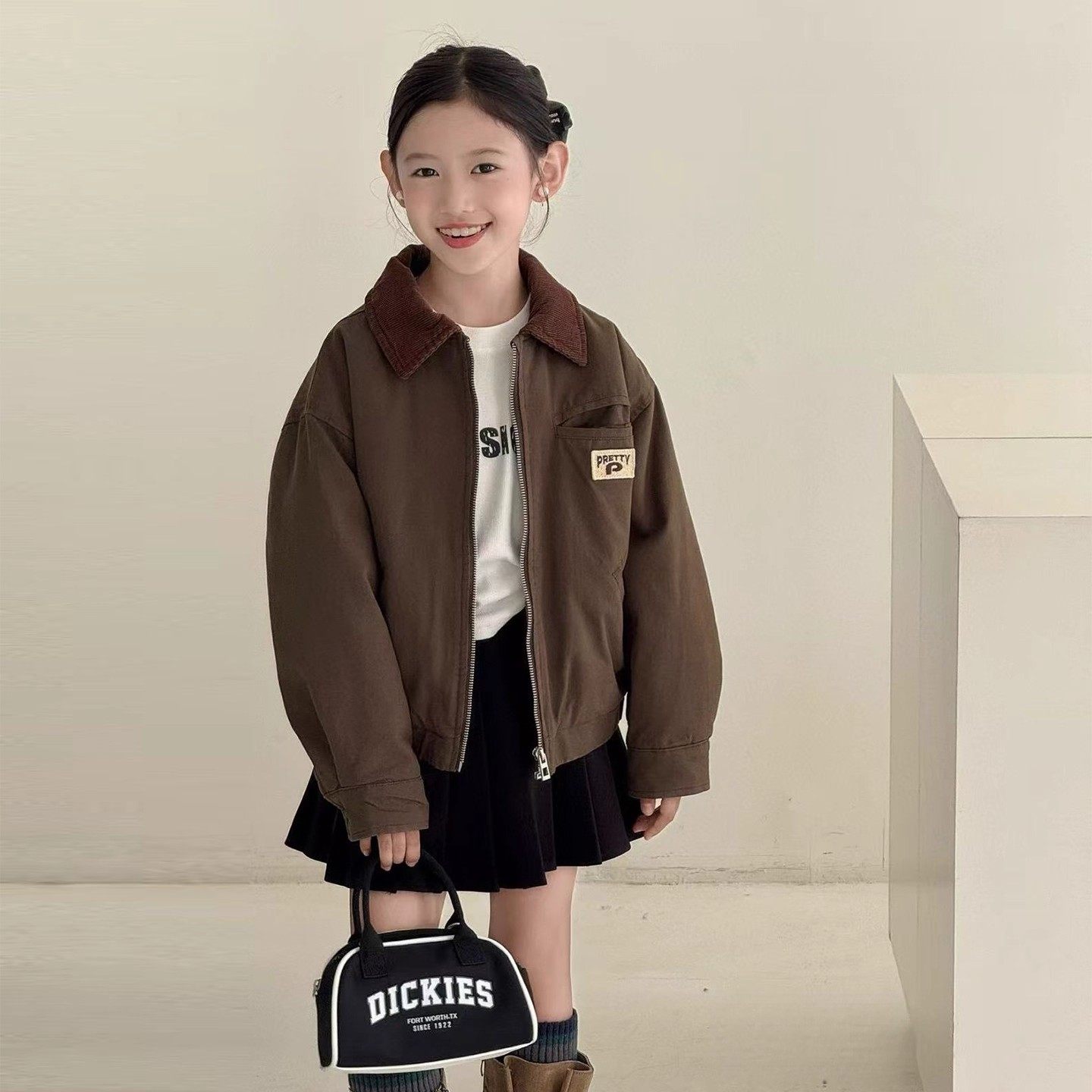 2025冬季新款韩版夹棉加厚翻领夹克棉服女童外套中大童时尚外套,童装/婴儿装/亲子装,普通外套,淘宝优惠券,粉丝福利购,淘宝优惠卷