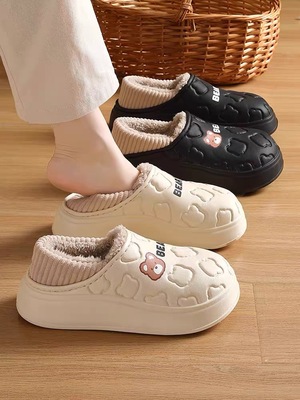 防水棉拖鞋女士秋冬季室内家居2025新款月子加绒包跟棉鞋女冬加绒