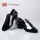 FB正品 软底中高跟漆皮室内交谊跳舞鞋 国标专业男士 拉丁舞蹈鞋