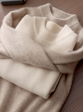 儿童羊绒衫女童双股厚款半高领针织打底衫男童羊毛衫中厚款毛衣