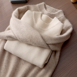 儿童羊绒衫女童双股厚款半高领针织打底衫男童羊毛衫中厚款毛衣