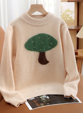 儿童羊绒衫女童双股厚款半高领针织打底衫男童中大童羊毛衫毛衣