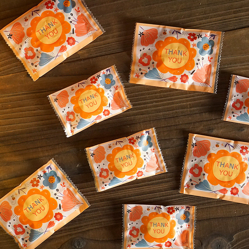 奶枣雪花酥机封袋太阳花包装袋牛轧糖饼干包装机封袋谢谢手工制作