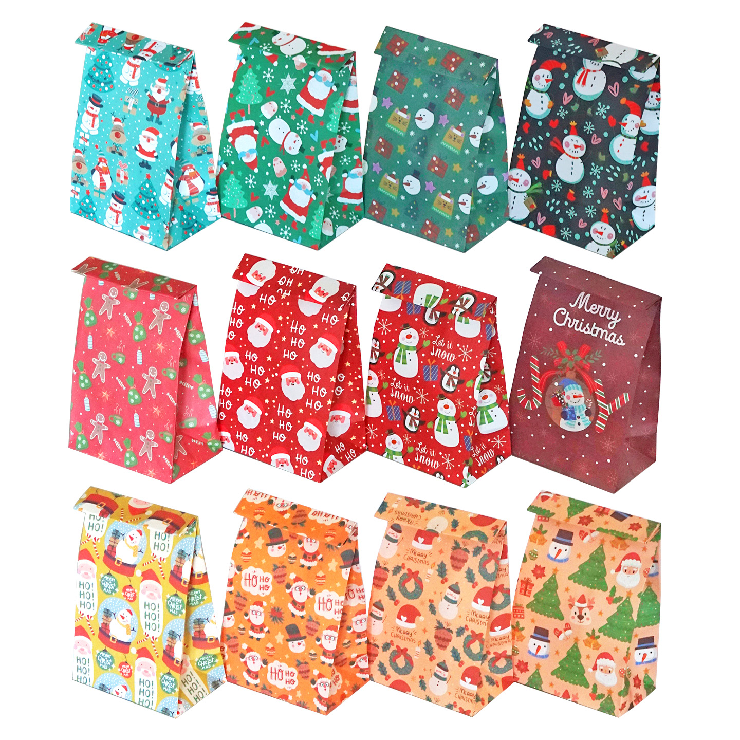 圣诞diy盲袋袋玩具零食纸袋送贴纸奖励惊喜纸质送礼纸制袋