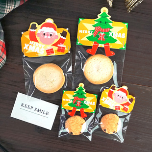 圣诞老人圣诞树礼品卡头袋饼干袋糖霜饼干7 10cm发夹小饰品包装袋