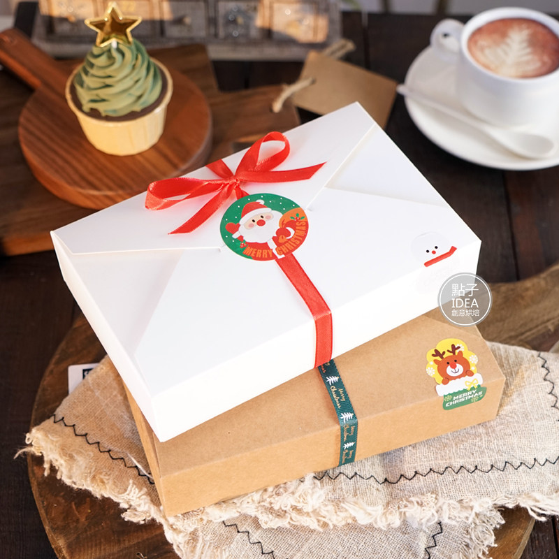 圣诞节蛋挞包装盒葡挞盒ins纯色信封盒糖霜饼干简约食品包装盒子