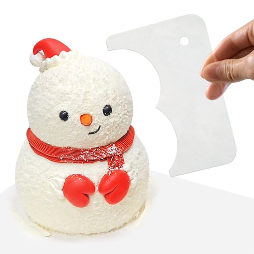 圣诞雪人烘焙4寸6寸球体刮板球形刮板戚风蛋糕模具奶油板透明刮刀