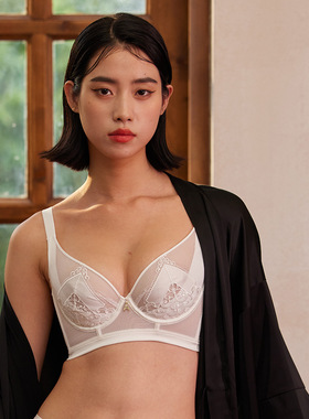 调整型文胸超薄刺绣杯美容院美体内衣收副乳功能型内衣软钢圈