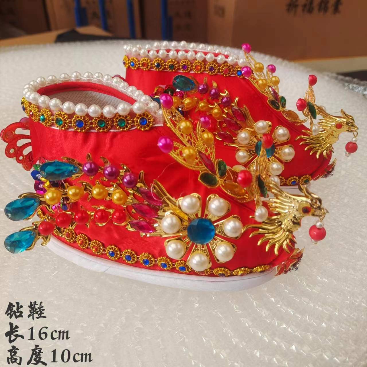 手工原创还愿三寸金莲泰山奶奶鞋老母圣母娘娘凤鞋佛堂仙堂供奉鞋