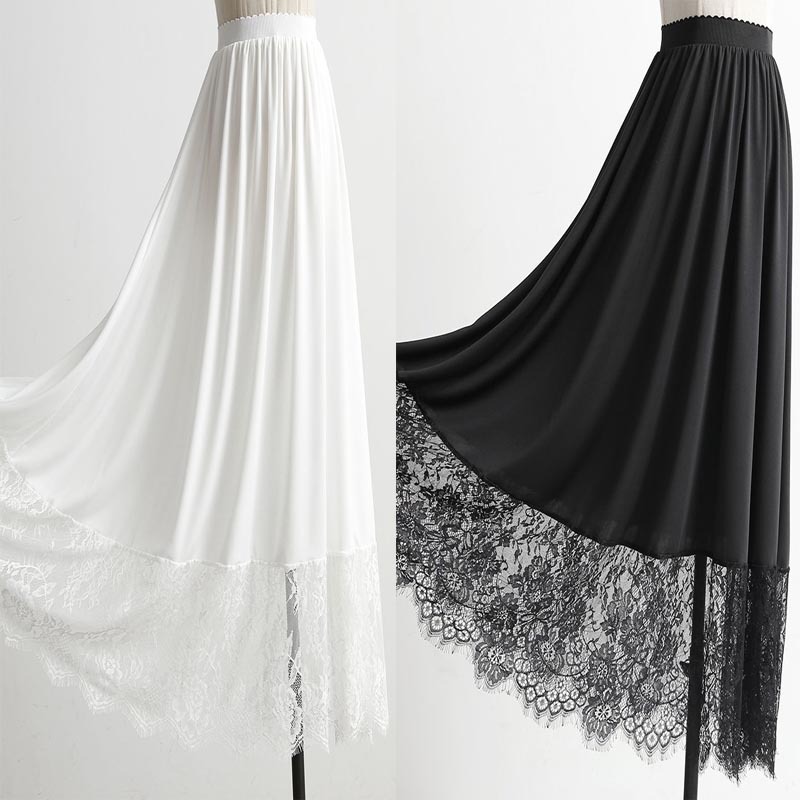 汉服内衬裙牛奶丝内搭防走光蕾丝打底2025夏季女裙中长大摆